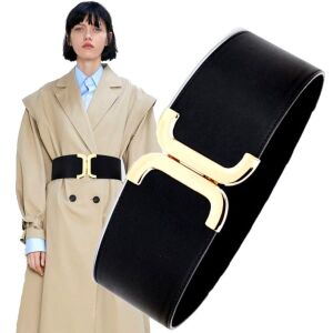 Dámsky elastický korzetový opasok z ekologickej umelej kože, čierny, 67-85 cm, šírka 6,3 cm 113040843 - Dámske doplnky