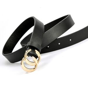 Dámsky kožený opasok so zlatou prackou, šírka 23 mm, dĺžka 104 cm 121066160 - Dámske doplnky