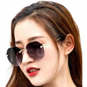 Dámske slnečné okuliare Pilot bez rámu, kovový rám, UV filter 400 Cat 3, lesklé žlté zlato 121067381 - Dámske doplnky