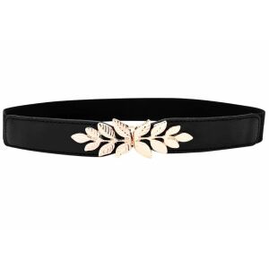 Női elasztikus ruhaöv lapos csattal, fekete/piros/fehér/barna, szintetikus gumi és öko bőr, 65-95 cm 121068158 - Női öv