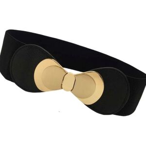 Női elasztikus fűzőöv, fekete, öko bőr és gumi, 65-89cm x 6cm 121069462 - Női öv