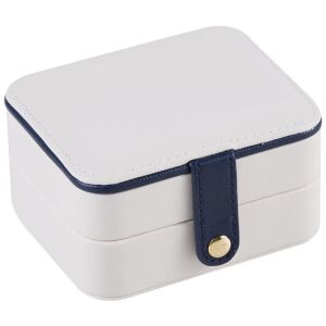 Elegáns négyszögletes ékszerdoboz tükörrel, öko bőrrel és műanyaggal, 11x9x5,8 cm