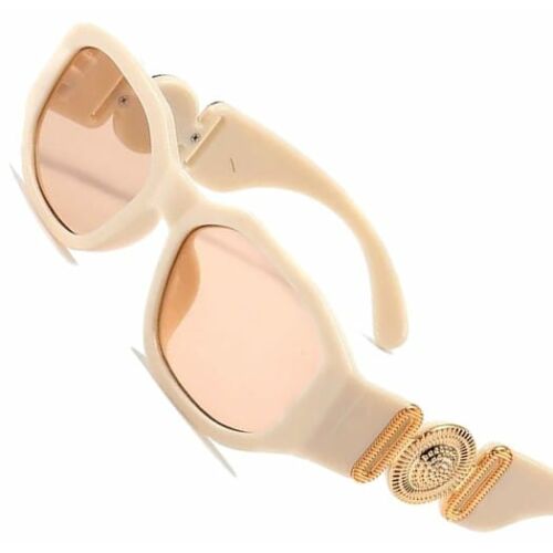 Uniszex napszemüveg téglalap lencsékkel, bézs, műanyag kerettel, UV400 kat.3 szűrővel 113045084