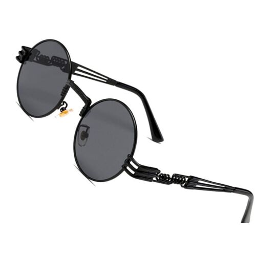 Uniszex retro stílusú Steampunk napszemüveg, fém, UV 400 szűrő, lencse szélessége 55 mm