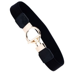 Elegáns fekete női ruha rugalmas övvel, arany csattal, hossza 62-95 cm, szélessége 4 cm 121072980 - Női öv