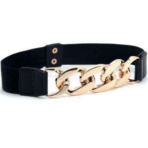 Elegantný dámsky elastický opasok na šaty s kovovou reťazovou sponou, 68-95 cm, šírka 4 cm 121073159 - Dámske doplnky