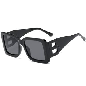 Veľké dámske slnečné okuliare obdĺžnikového tvaru, čierny plastový rám, filter UV400 kat.3 121073429 - Dámske doplnky