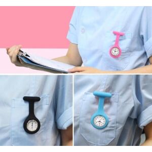 Szilikon orvosi óra egészségügyi szakembereknek, hipoallergén, rozsdamentes acél házzal és ásványi üveggel, többféle színben