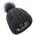 Hőszigetelt női téli sapka pomponnal, grafittal, akril kötéssel, univerzális méretben 121076004