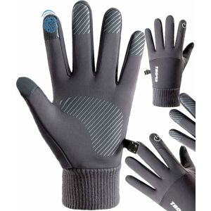 Hőszigetelt érintéses férfi téli kesztyű, szürke, 80% elasztán és 20% poliészter, L méret 121076445 - Férfi kesztyű