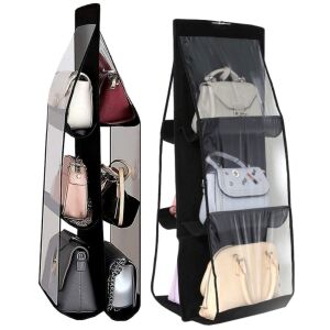 Rögzítő gardrób kézitáskákhoz, fekete nylon, 89x35 cm, fém zsanérral 113047892 - Tárolás & Rendszerezés