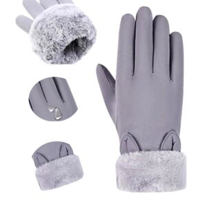 Dámske zateplené zimné rukavice Touch Warm, sivé, polyesterová tkanina, nepremokavé 121079666 - Dámske doplnky