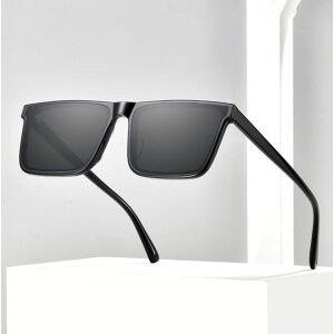 Uniszex négyzet alakú napszemüveg, fekete, műanyag, UV400 szűrővel