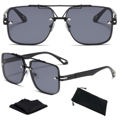Férfi Polarized Pilot napszemüveg, retro stílusú, fekete műanyag és fém, UV 400 kat. 3 Szűrés 113049153