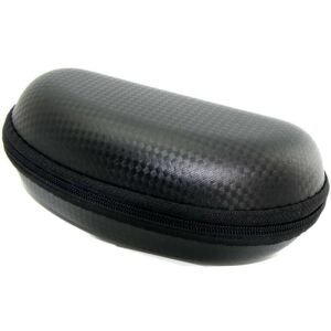 Elegáns kemény szemüvegtok, fekete, aligátor mintával, 16,5x8x5,5 cm