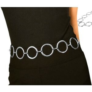 Strieborný bedrový pás s kovovými reťazovými očkami, dĺžka 110 cm, šírka 4,4 cm, materiál: kov 113049749 - Móda&obliekanie