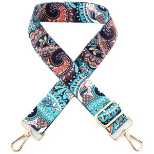 Széles állítható táskapánt, arany vasalat, poliészter, 146x38 mm