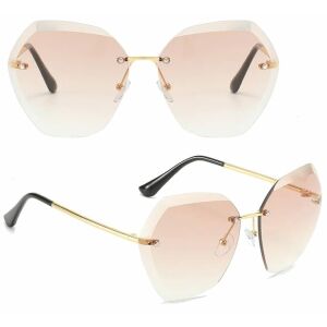 Dámske slnečné okuliare bez obruby Camerazar, hnedé, kovový rám, filter UV 400 Cat 3, veľkosť 62 mm x 58 mm 113051500 - Dámske doplnky