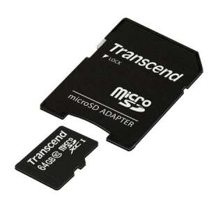 Transcend 64GB microSDXC memóriakártya adapterrel - Transcend