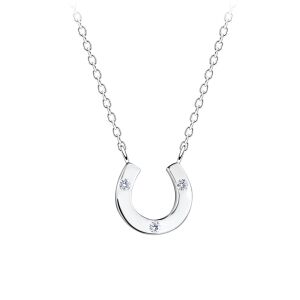 Ezüst patkós nyaklánc - fehér