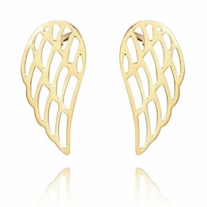 Elegáns és stílusos fülbevaló aranyozott sebészeti acélból 14K, világos arany, 1 x 2 cm