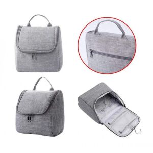 Bővíthető kozmetikai táska rendszerező, puha sima anyag, 21x21x11,5cm - 38x21cm