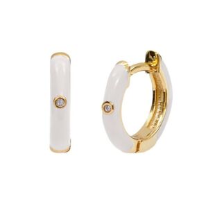 14K aranyozott sebészeti acél fülbevaló, fényes arany, 1,1 x 0,2 cm