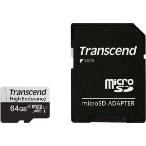 Transcend High Endurance 64GB microSDXC U1 memóriakártya adapterrel - Transcend