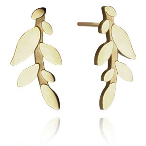 Elegáns és stílusos fülbevaló aranyozott sebészeti acélból, világos arany, 1x2 cm