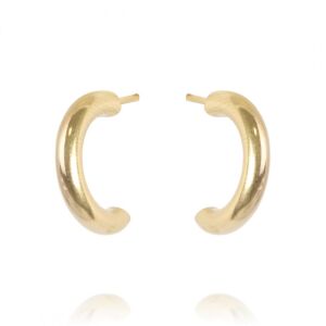 14K aranyozott sebészeti acél fülbevaló, arany színű, mérete 1,5x1 cm, kapocs