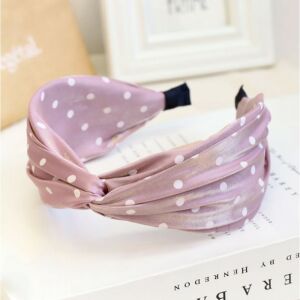 Elasztikus fejpánt turbánnal, rózsaszín pöttyös, átmérő 12,5 cm, szélesség 7 cm 113055278 - Fejpánt, fejkendő