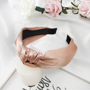 Elasztikus fejpánt turbánnal szatén szövetből, átmérő 12,5 cm, szélesség 3,5 cm 113055635 - Fejpánt, fejkendő