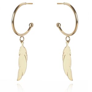 Flamenco Mystique Elegantné pozlátené náušnice z chirurgickej ocele, svetlo zlaté, 2 x 5 cm 113057852 - Dámske náušnice