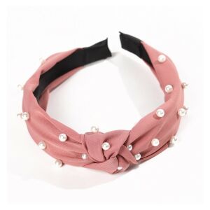 Turbán fejpánt sötét rózsaszín gyöngyökkel, kerülete 42 cm, szélessége 4 cm 113058197 - Fejpánt, fejkendő