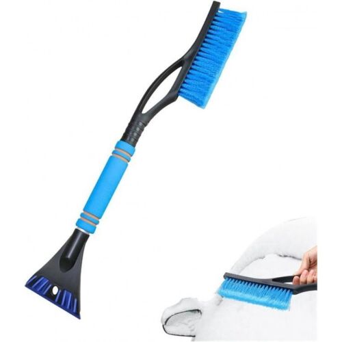 Hosszú nyelű jégkaparó kefével autó szélvédőhöz, fekete műanyag