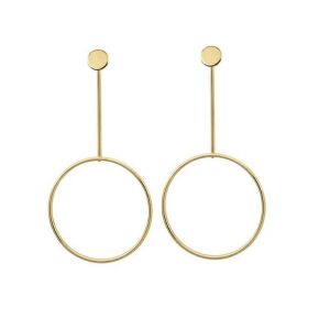 Elegáns függő karika fülbevaló, hipoallergén, nikkel- és krómmentes