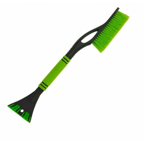 Hosszú nyelű jégkaparó és hókefe autóablakokhoz, zöld és fekete