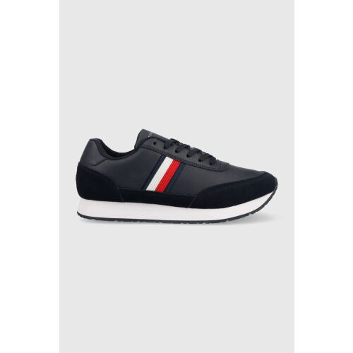 Adidași Tommy Hilfiger Core Eva Runner Corporate Lea FM0FM04397 pentru bărbați, albastru, vedere laterală