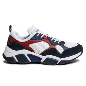 Męskie buty sportowe Tommy Hilfiger w kolorze białym i niebieskim z czerwonymi akcentami - Tommy Hilfiger