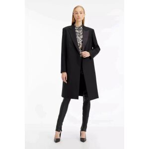 Čierny vlnený kabát Calvin Klein pre ženy, celkový pohľad - Móda&obliekanie