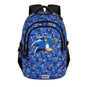 Sonic Action Schulrucksack, blau, großer Kapazität, mehrere Fächer - Sonic