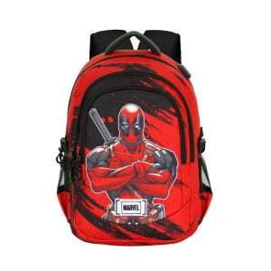 Deadpool Marvel Rucksack, rot und schwarz, Schulranzen, großes Fassungsvermögen - Nonbrand Schultaschen, Ranzen