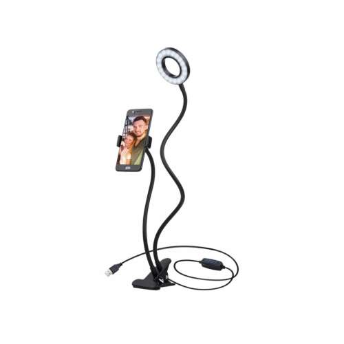 Platinet LED Ring Light for Vlogging with Flexible Arm and Phone Holder