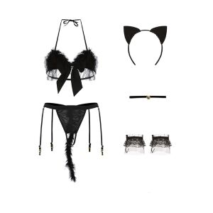 Frauen Sexy Dessous Set Kawaii Sexy Weibliche Plüsch Catwoman Uniform Rollenspiel Anime Verführerische Unterwäsche Sexy Rollenspiel Kostüm 444903 Schwarz 113074827 - Erotische Unterwäsche