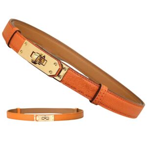 Női keskeny bőr öv, arany csattal, állítható 121050811 - Női öv