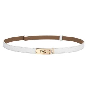 Állítható női bőr öv, arany csattal, keskeny 113075466 - Női öv