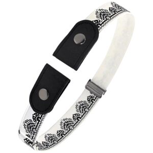 Női rugalmas öv, fekete, állítható fém csattal, 100 cm