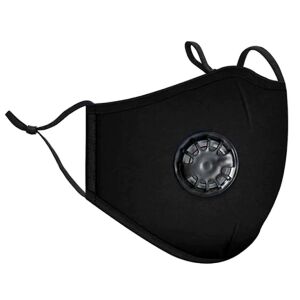 Detská ochranná maska z bavlny s ventilom, čierna, nastaviteľná, prateľná, 17x9 cm 113078060 - Maska na ústa