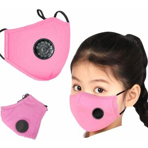 Detská Ochranná Maská zo Bavlny s Ventilom, Ružová, Nastaviteľná, Prateľná, 17x9 cm 121082008 - Maska na ústa