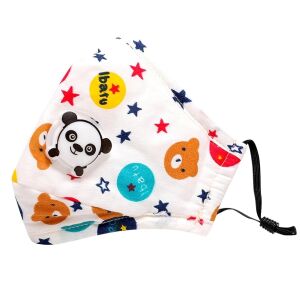 Detská ochranná maska s bavlnenými medvedíkmi, nastaviteľná, možnosť prania a žehlenia, 14x11,5 cm 113078544 - Maska na ústa